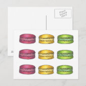 Multicolored French Macaron Macarons Cookie Kaart (Voorkant / Achterkant)