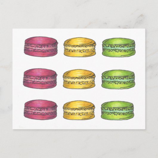 Multicolored French Macaron Macarons Cookie Kaart (Voorkant)