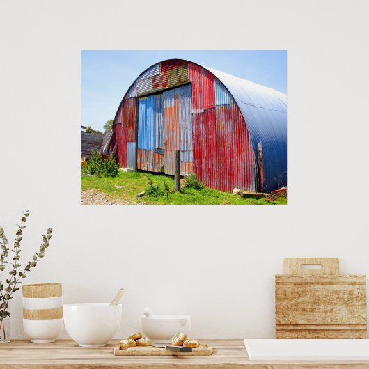 Multicolored gegolfd staal poster (Keuken)