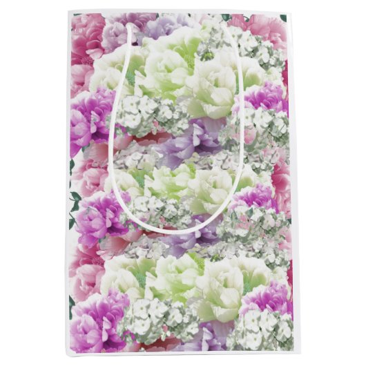 Multicolored Gemengde Bouquet Flowers Middelgrote  Medium Cadeauzakje (Voorkant)