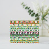 Multicolored Geometric Aztec Tribal Print Pattern Briefkaart (Staand voorkant)