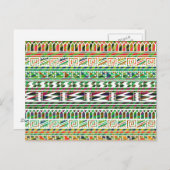 Multicolored Geometric Aztec Tribal Print Pattern Briefkaart (Voorkant / Achterkant)