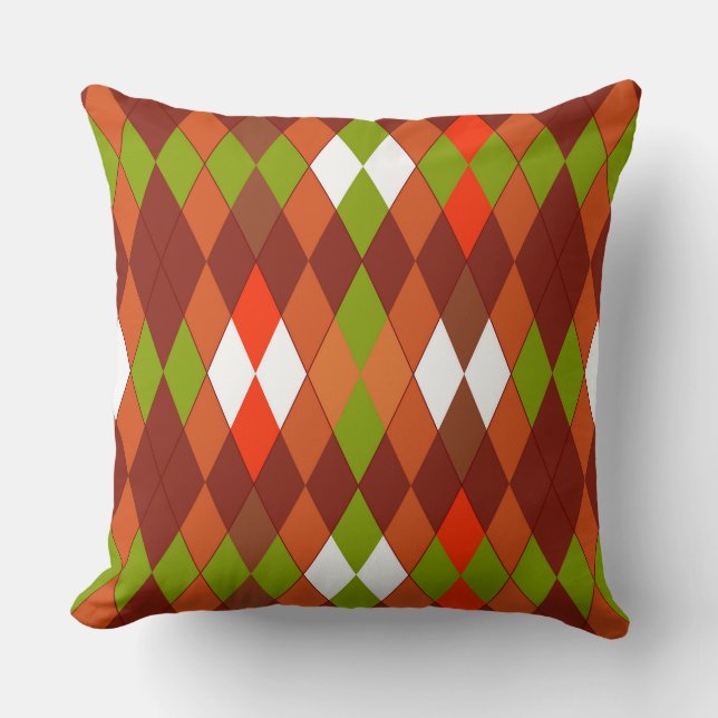 Multicolored geometric pattern rhombuses retro  kussen (Voorkant)