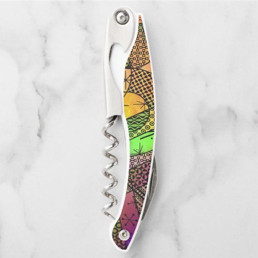 Multicolored, Gewaagde Gevormde Samenvatting Artsy Kurkentrekker (Voorkant)