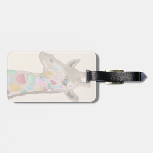 MultiColored Giraffe Bagagelabel (Achterkant horizontaal)