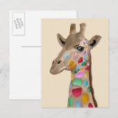 MultiColored Giraffe Briefkaart (Voorkant / Achterkant)