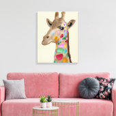 MultiColored Giraffe Canvas Afdruk (Insitu (Woonkamer))