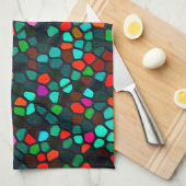 Multicolored Glas in lood Pattern Theedoek (Quarter Fold)