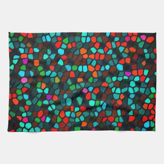 Multicolored Glas in lood Pattern Theedoek (Horizontaal)