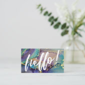 Multicolored & Gold Abstract vloeibaar Hallo Visitekaartje (Staand voorkant)