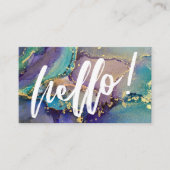 Multicolored & Gold Abstract vloeibaar Hallo Visitekaartje (Voorkant)