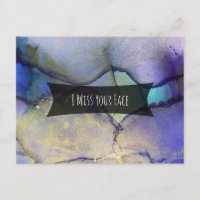 Multicolored & Gold Alcohol Inkt I Miss Your Face