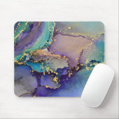 Multicolored & Gold-gemarmerde Abstracte vloeibare Muismat (Met muis)