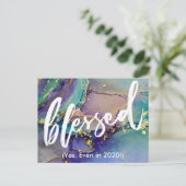 Multicolored & Gold-gemarmerde vloeibare kunst zon Briefkaart (Staand voorkant)