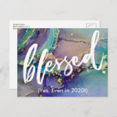 Multicolored & Gold-gemarmerde vloeibare kunst zon Briefkaart (Voorkant / Achterkant)