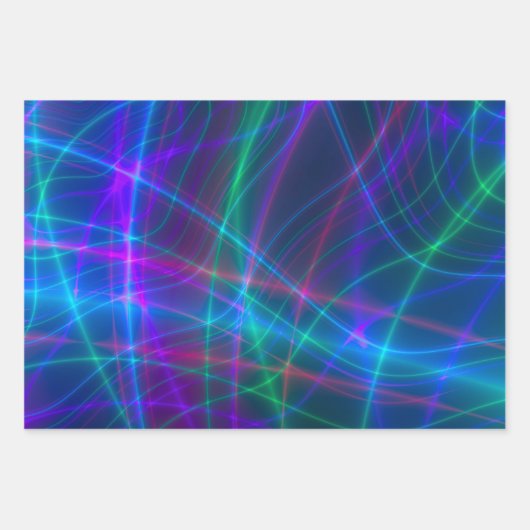 Multicolored-golvende stralen inpakpapier vel (Voorkant 3)