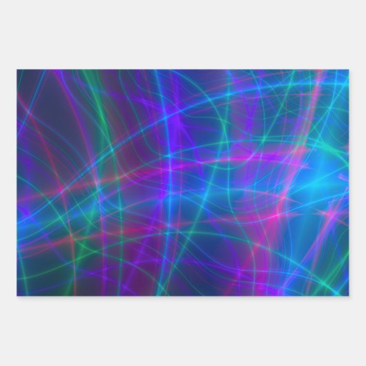 Multicolored-golvende stralen inpakpapier vel (Voorkant 2)