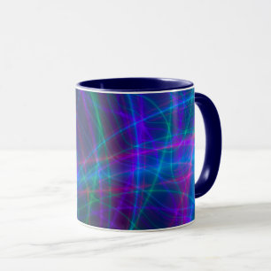 Multicolored-golvende stralen mok