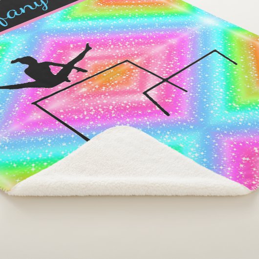 Multicolored Gymnastics Personalized Sherpa Deken (3/4)