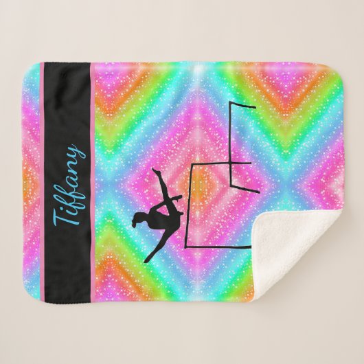 Multicolored Gymnastics Personalized Sherpa Deken (Voorkant (horizontaal))