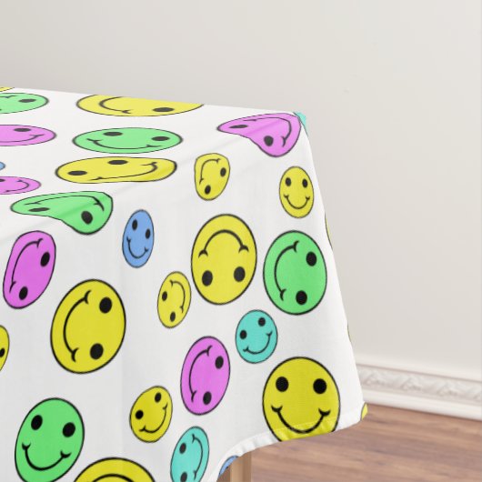 Multicolored Happy Emoji Faces Tafelkleed (Voorbeeld)