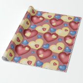Multicolored harten. Naadloos patroon. Cadeaupapier (Uitgerold)