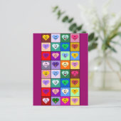 Multicolored Hearts Briefkaart (Staand voorkant)