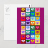 Multicolored Hearts Briefkaart (Voorkant / Achterkant)
