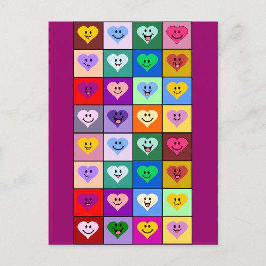 Multicolored Hearts Briefkaart (Voorkant)