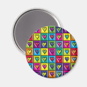 Multicolored Hearts Magneet (Voorkant / Achterkant)
