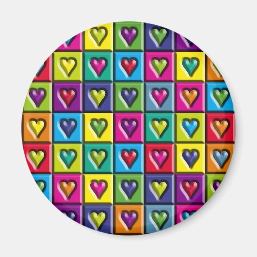 Multicolored Hearts Magneet (Voorkant)