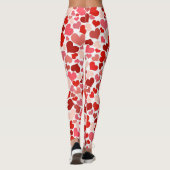Multicolored Hearts op Wit Leggings (Achterkant)