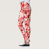 Multicolored Hearts op Wit Leggings (Links)