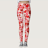 Multicolored Hearts op Wit Leggings (Voorkant)