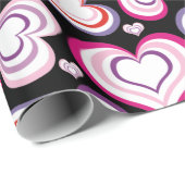 Multicolored Hearts Pattern Wrapping Paper Cadeaupapier (Rol Hoek)