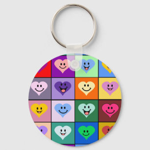 Multicolored Hearts Sleutelhanger