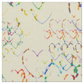Multicolored Hearts Stof (Close Up)
