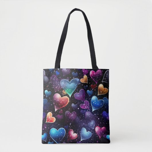 Multicolored Hearts Tote Bag (Voorkant)
