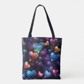 Multicolored Hearts Tote Bag (Achterkant)