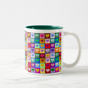 Multicolored Hearts Tweekleurige Koffiemok