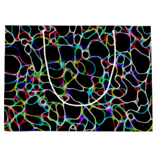 Multicolored het Patroon van de Lijn van de Krommi Large Cadeautasje