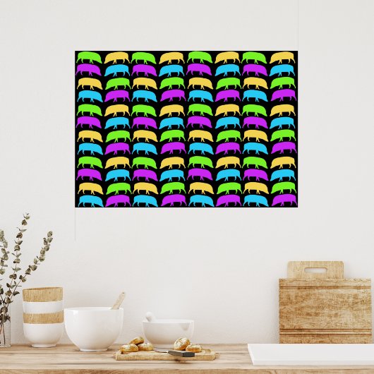 Multicolored het Poster van Hogs (Keuken)