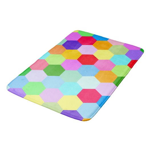Multicolored Hexagon Pattern Badmat (Gekanteld)