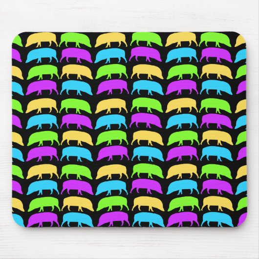 Multicolored Hogs Mousepad Muismat (Voorkant)