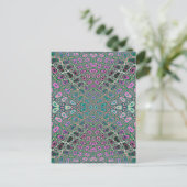 Multicolored Hologram Butterfly Fractal Abstract Briefkaart (Staand voorkant)