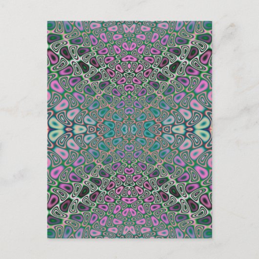 Multicolored Hologram Butterfly Fractal Abstract Briefkaart (Voorkant)
