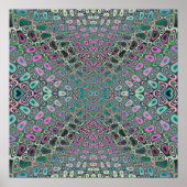 Multicolored Hologram Butterfly Fractal Abstract Poster (Voorkant)