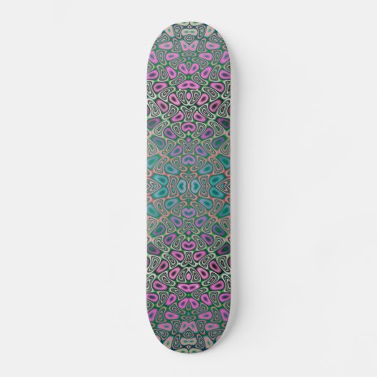 Multicolored Hologram Butterfly Fractal Abstract Skateboard (Voorkant)