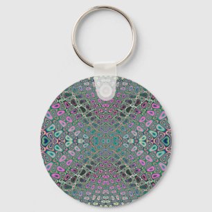 Multicolored Hologram Butterfly Fractal Abstract Sleutelhanger