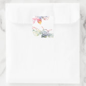 Multicolored Honeybee Doodles Vierkante Sticker (Tas)